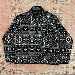 Black and White Patterned Men's Sweater